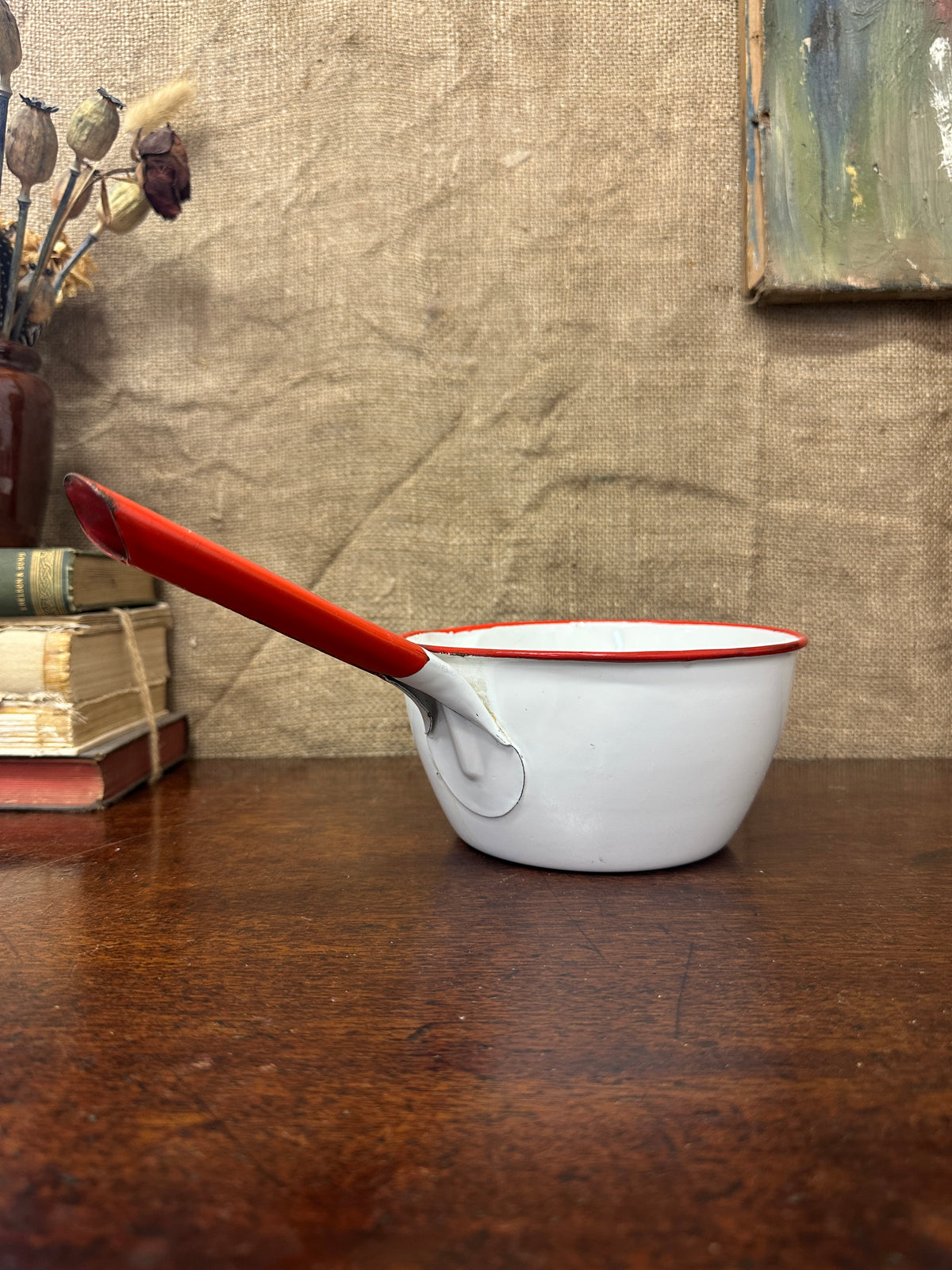 Vintage White Enamel Milk Pan