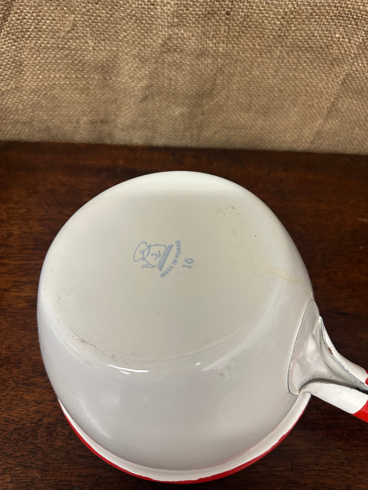 Vintage White Enamel Milk Pan