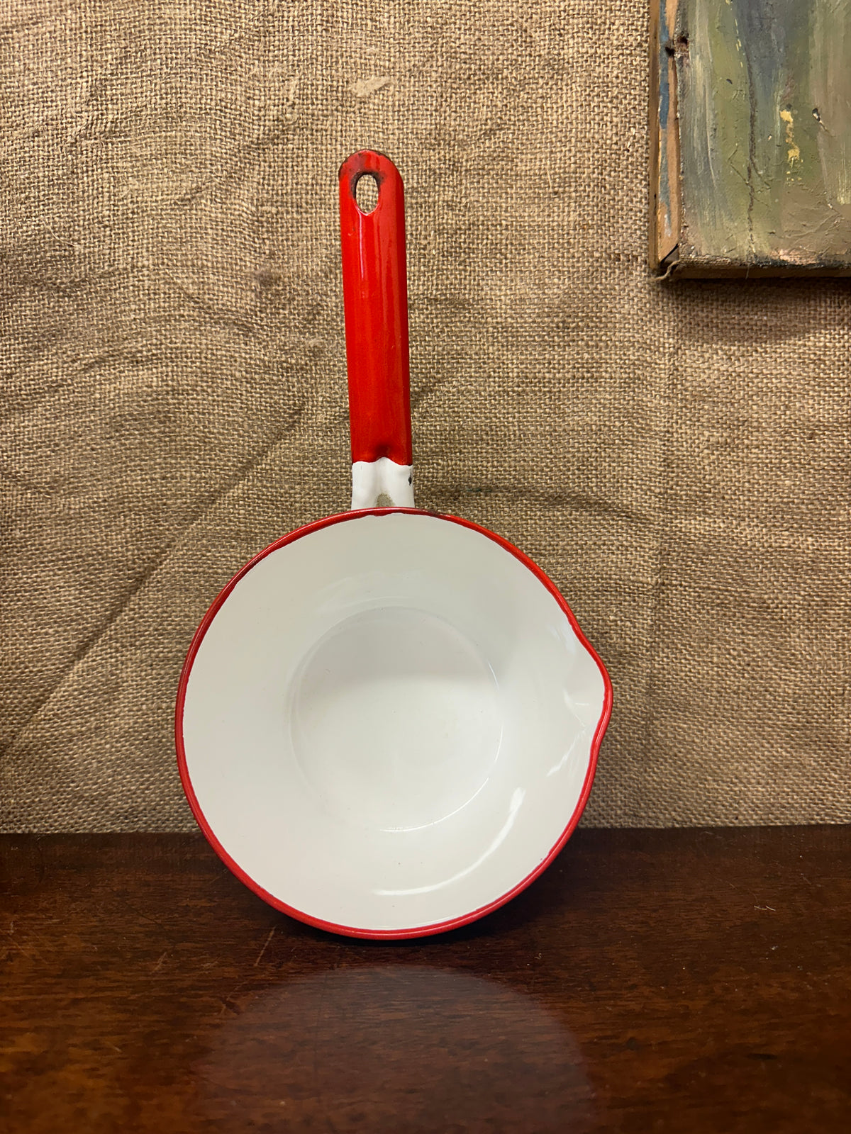 Vintage White Enamel Milk Pan