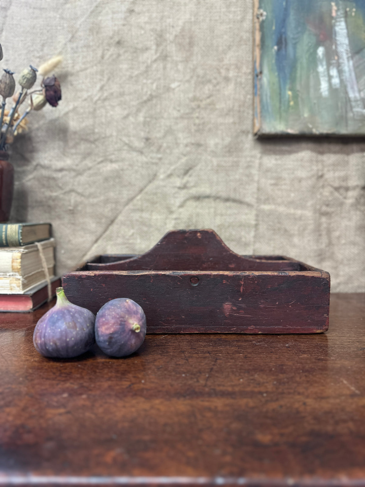 Wooden Divided Trug, Caddy Cutlery Tray