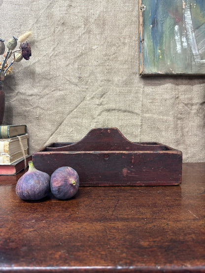 Wooden Divided Trug, Caddy Cutlery Tray
