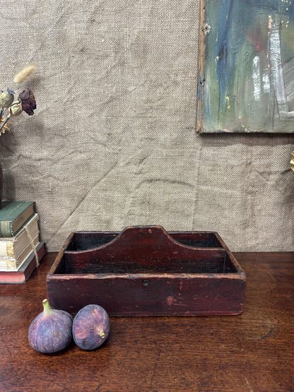 Wooden Divided Trug, Caddy Cutlery Tray
