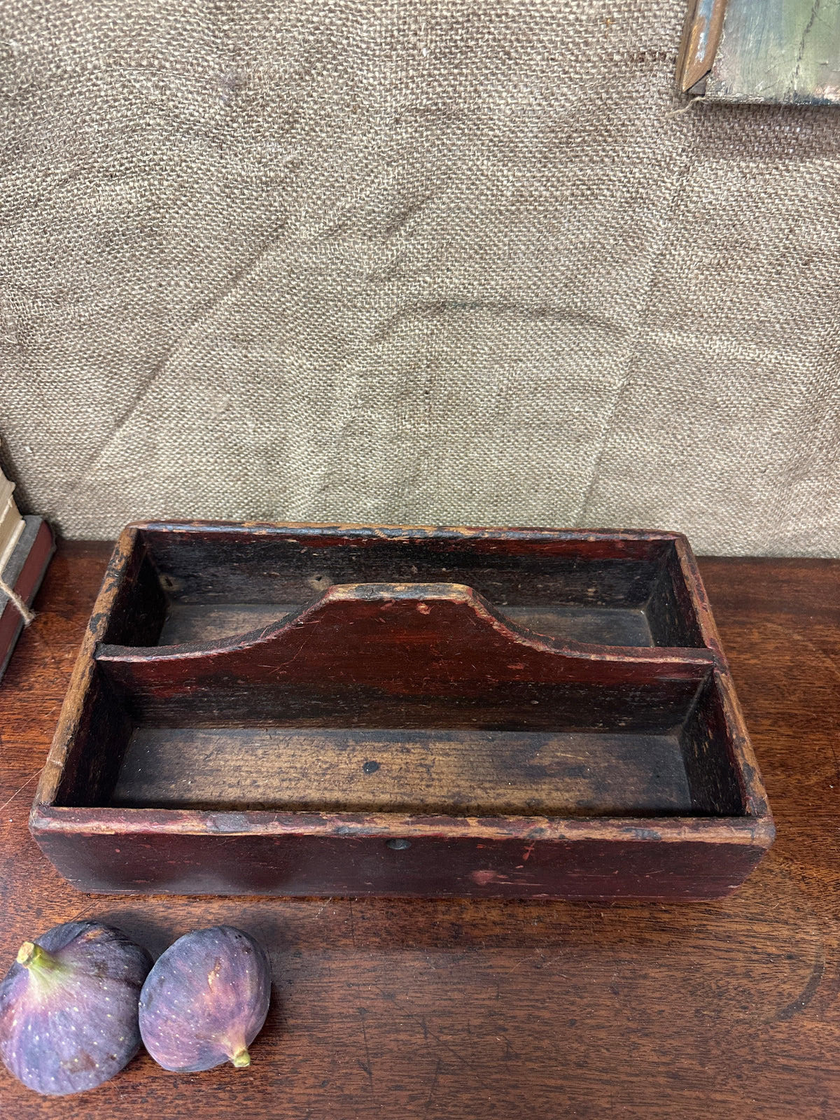 Wooden Divided Trug, Caddy Cutlery Tray