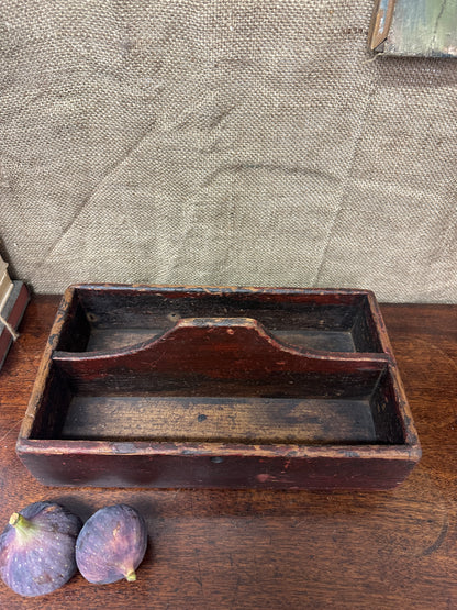 Wooden Divided Trug, Caddy Cutlery Tray