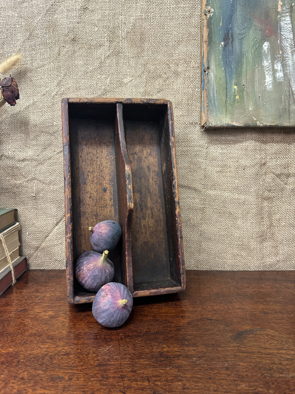 Wooden Divided Trug, Caddy Cutlery Tray