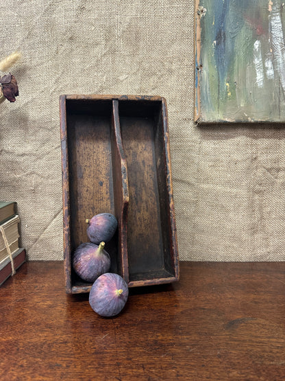 Wooden Divided Trug, Caddy Cutlery Tray