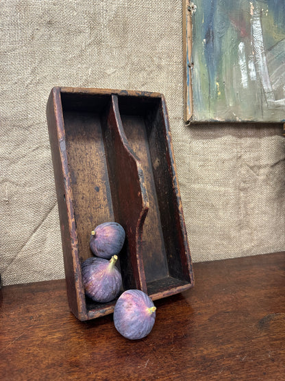 Wooden Divided Trug, Caddy Cutlery Tray