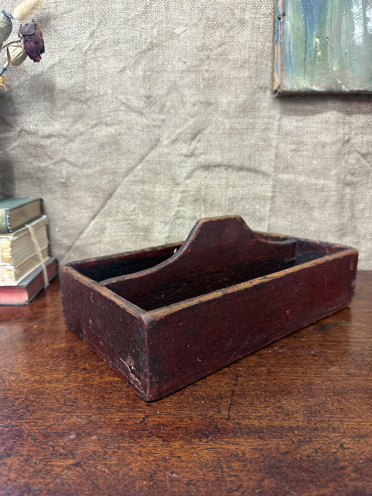 Wooden Divided Trug, Caddy Cutlery Tray