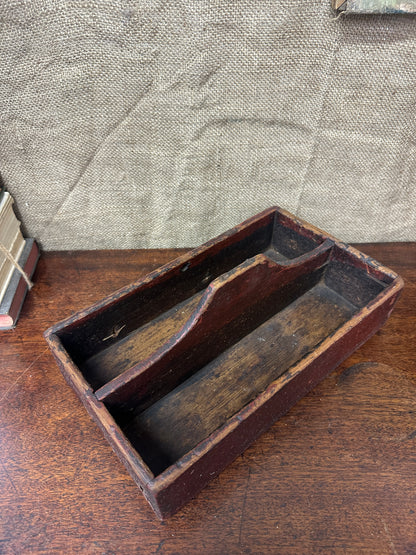 Wooden Divided Trug, Caddy Cutlery Tray