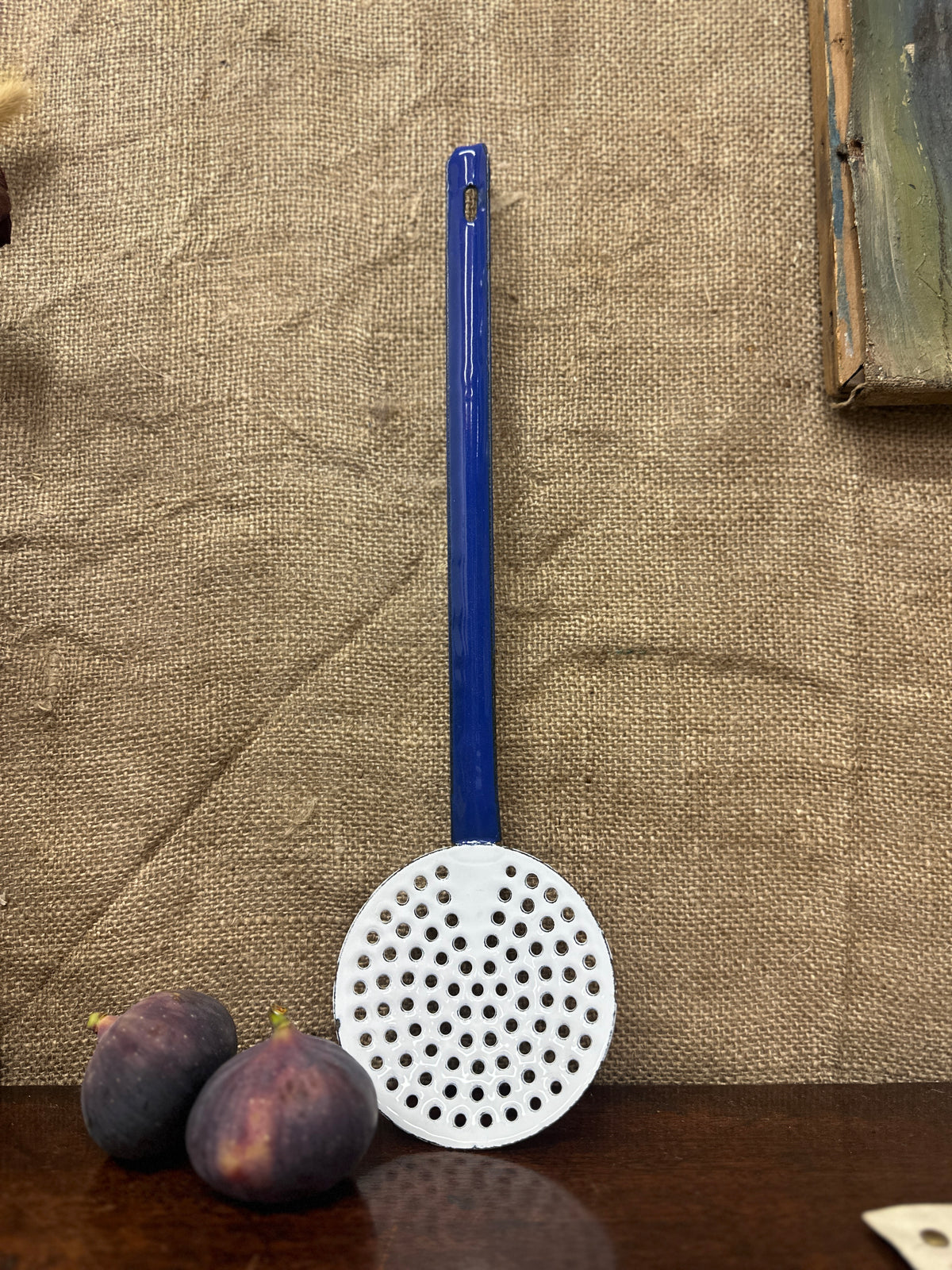 Vintage Enamel Skimmer Strainer