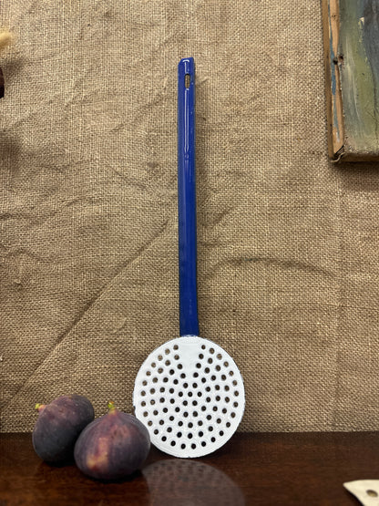 Vintage Enamel Skimmer Strainer