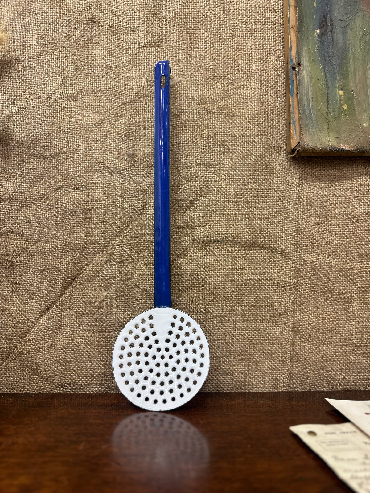 Vintage Enamel Skimmer Strainer