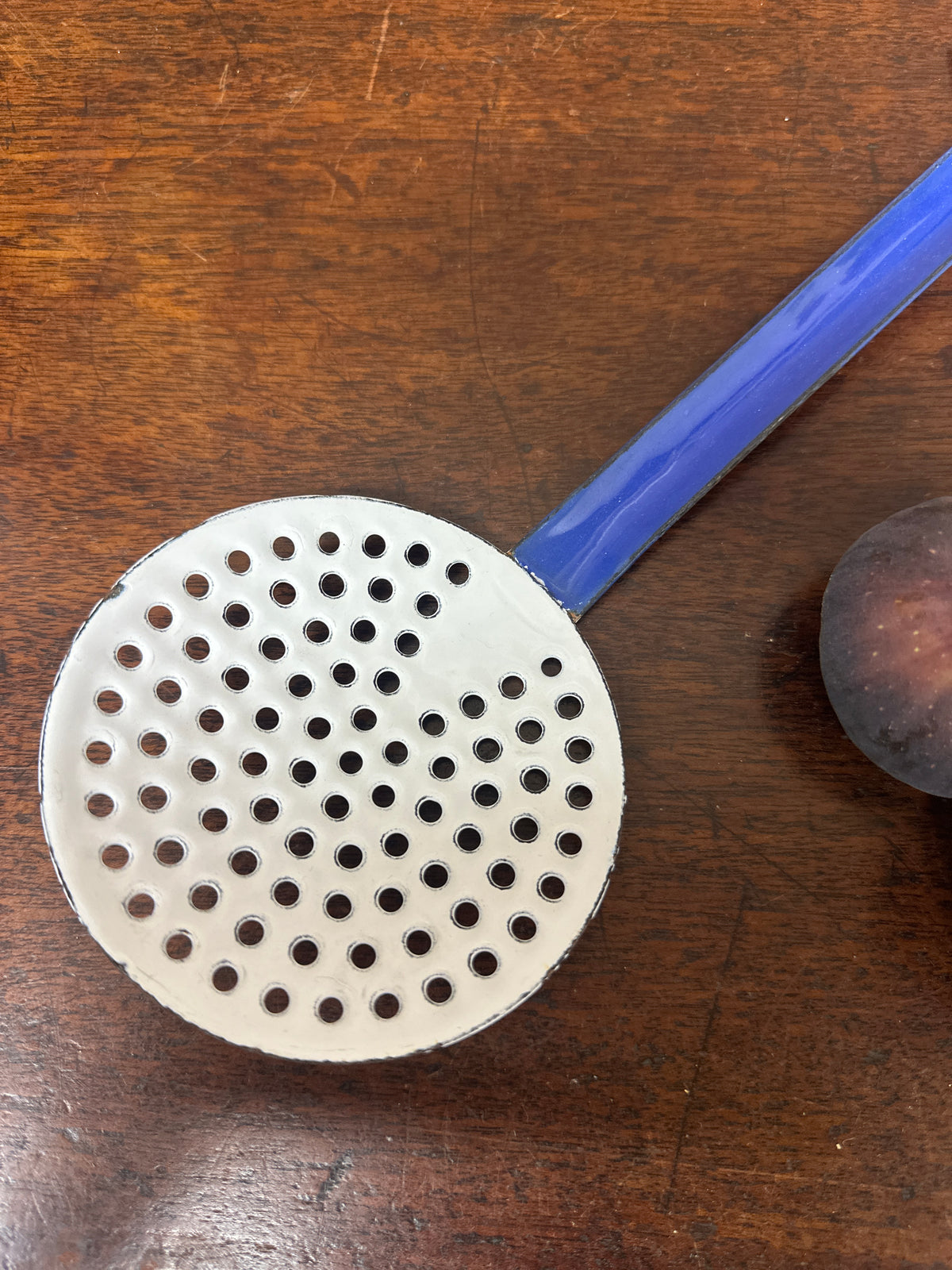 Vintage Enamel Skimmer Strainer