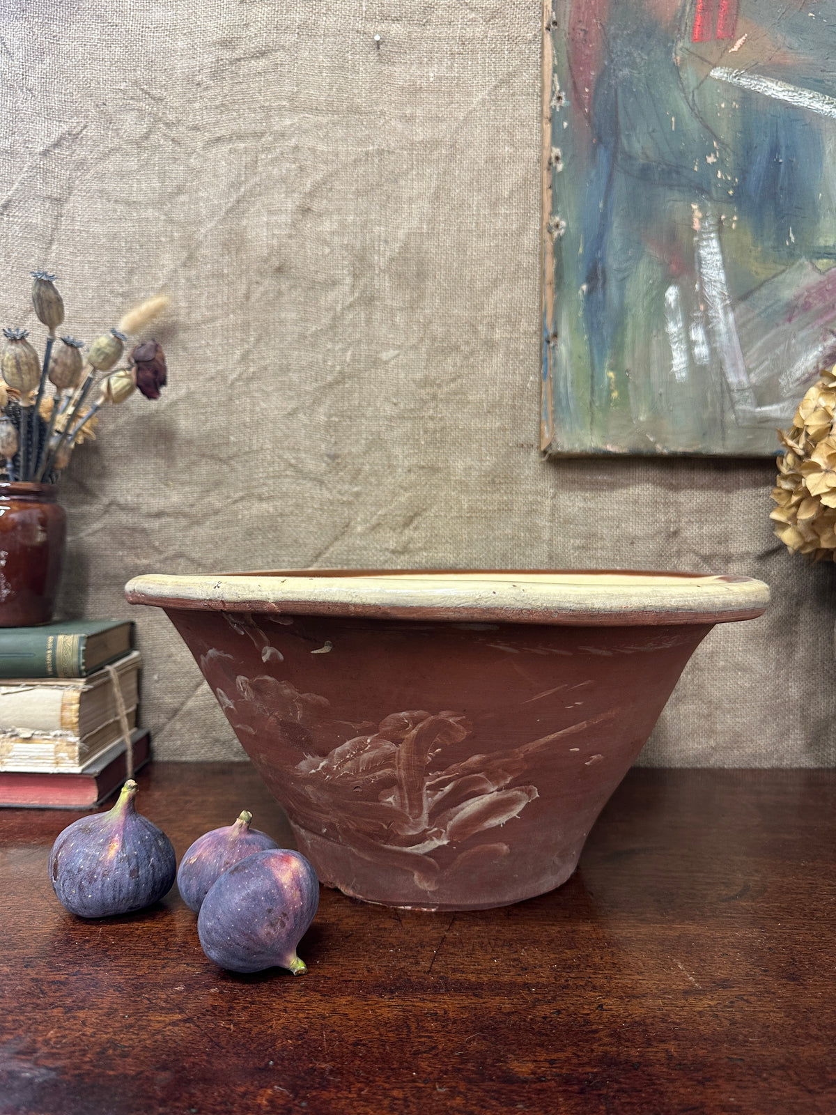 Glazed Pancheon Antique Diary Confit Bowl
