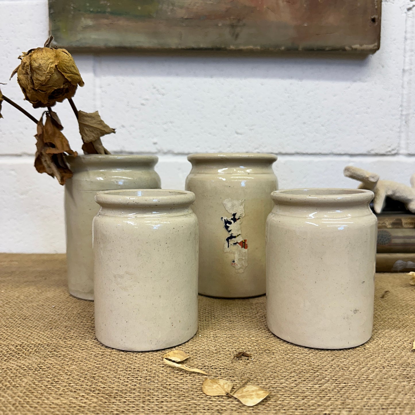 Stoneware Jam Pots, Various