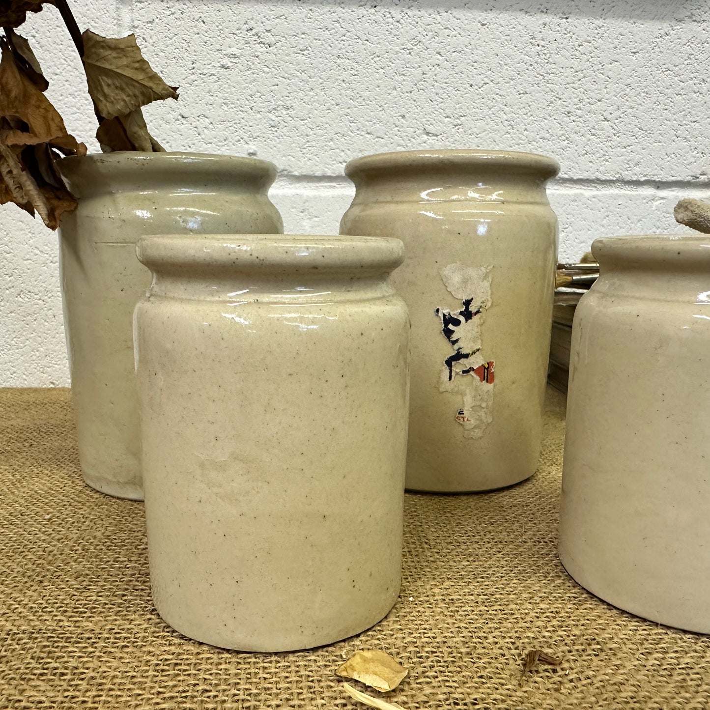 Stoneware Jam Pots, Various
