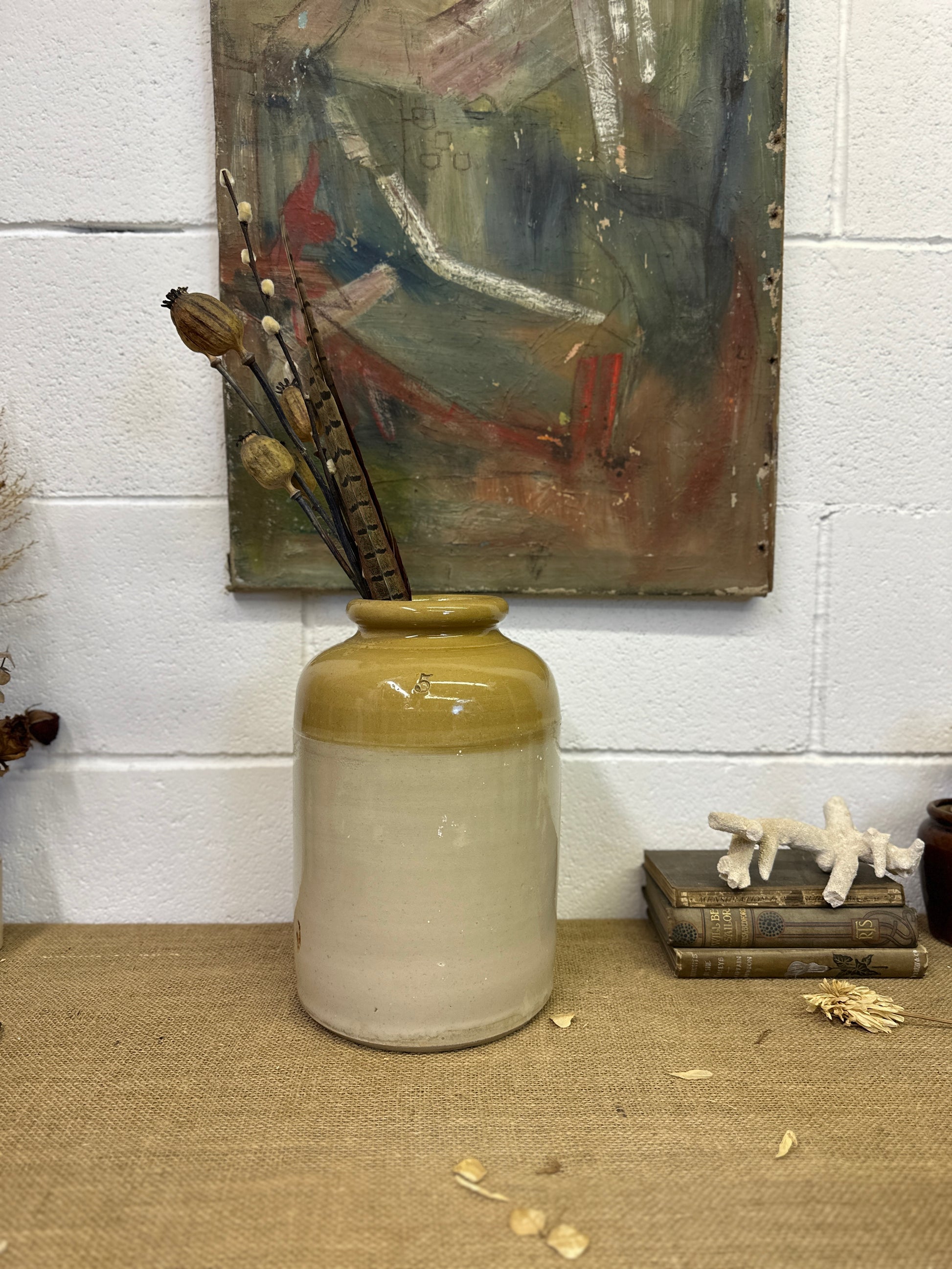 Tall Stoneware Utensils Pot, Vase - The Blind Mole