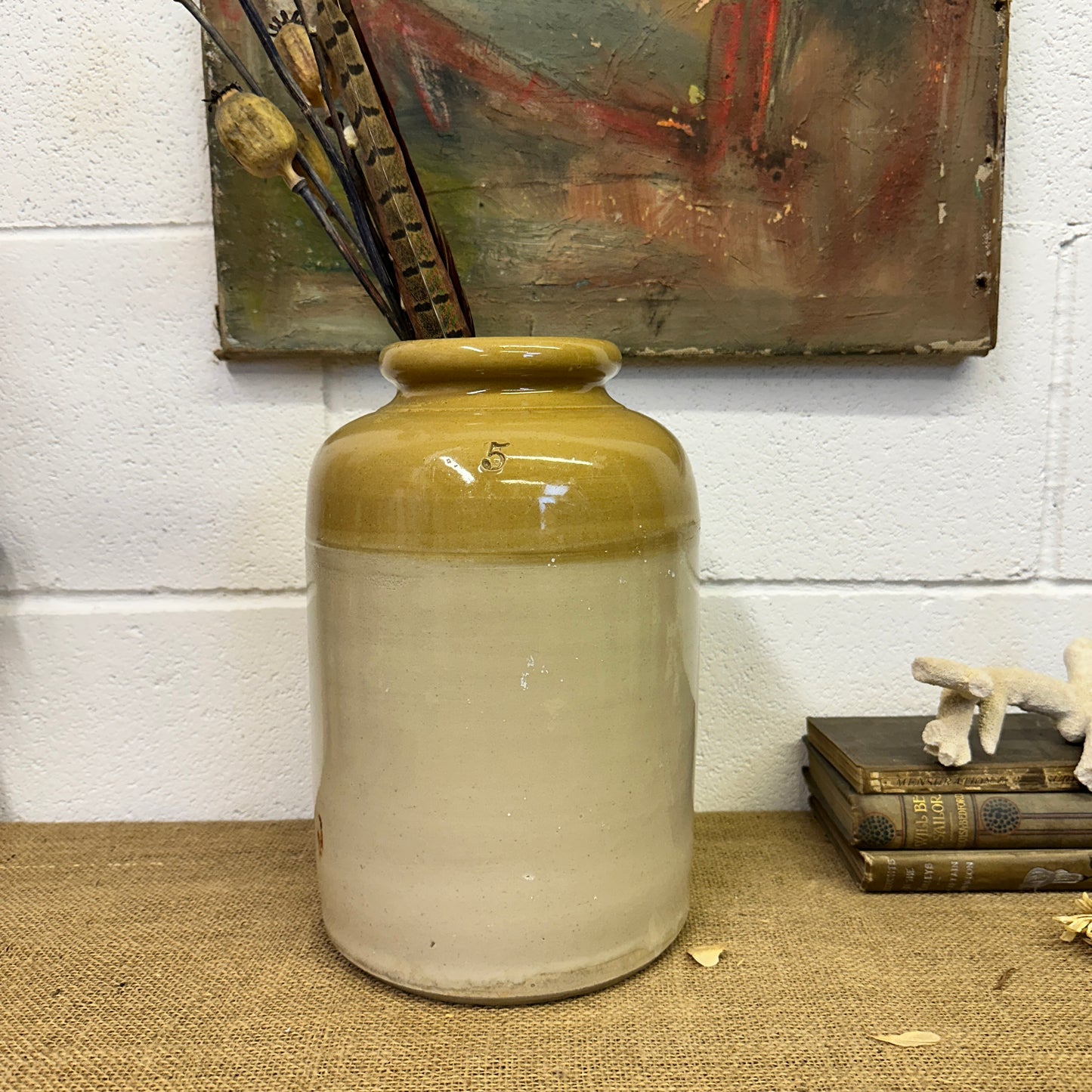 Tall Stoneware Utensils Pot, Vase - The Blind Mole