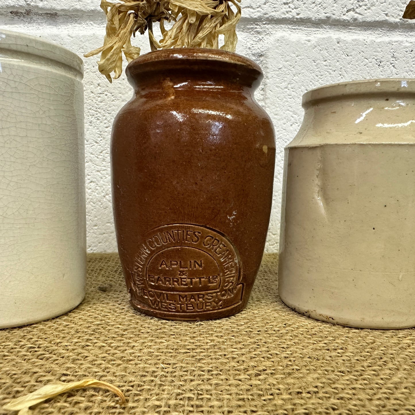 Five Stoneware Bottles Small Vases