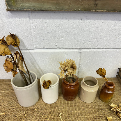 Five Stoneware Bottles Small Vases