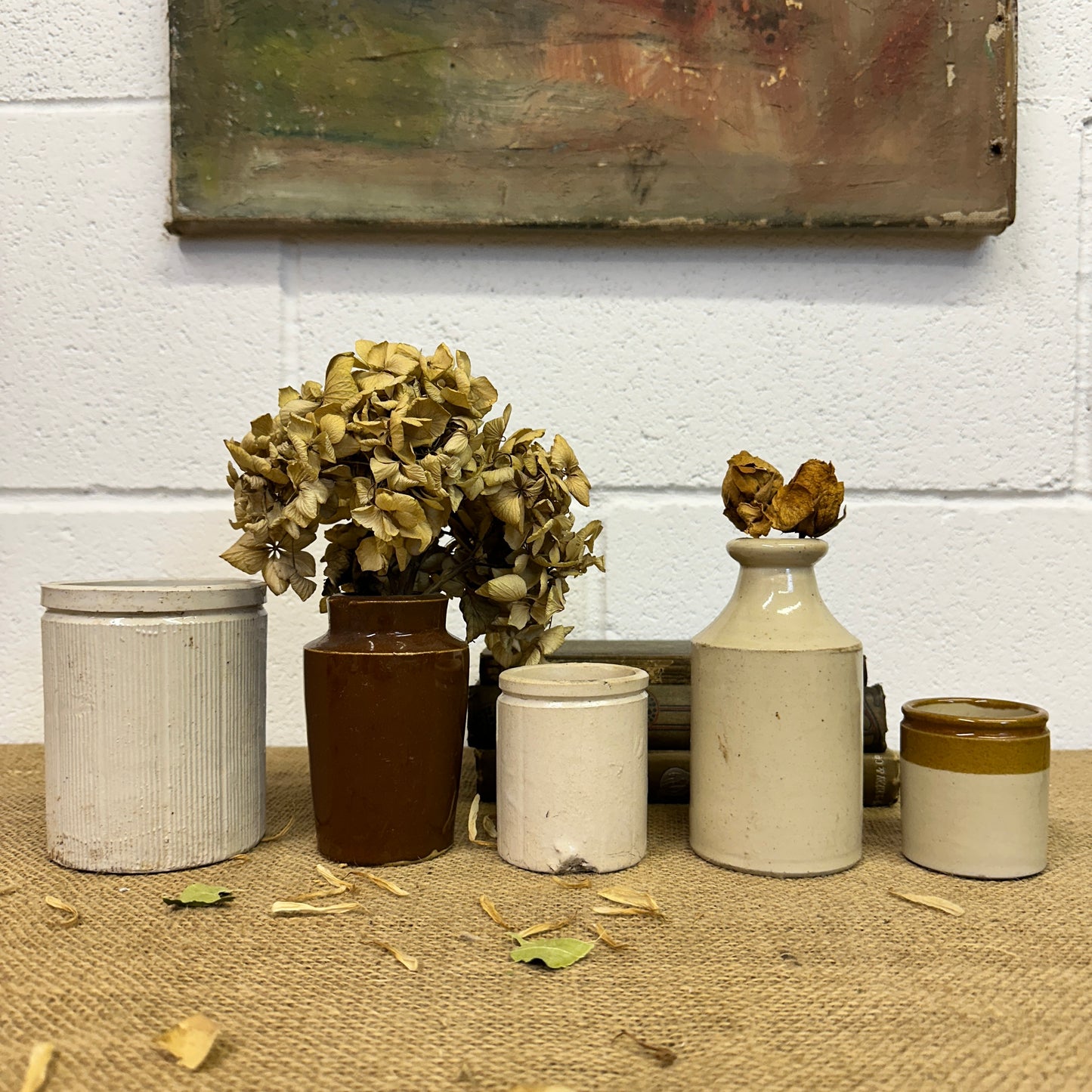Five Stoneware Bottles