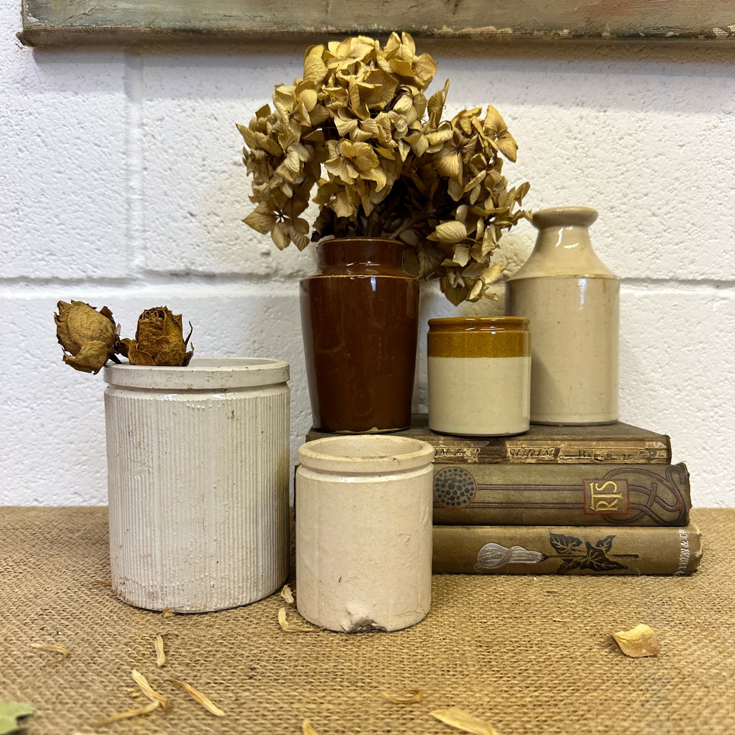 Five Stoneware Bottles