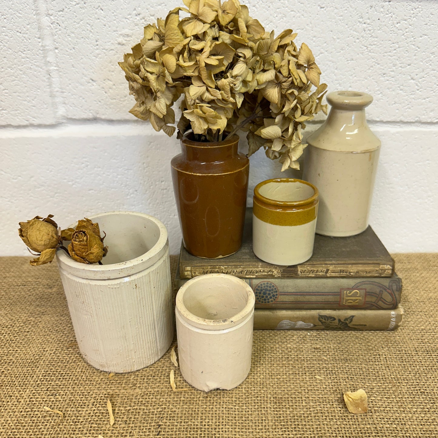 Five Stoneware Bottles