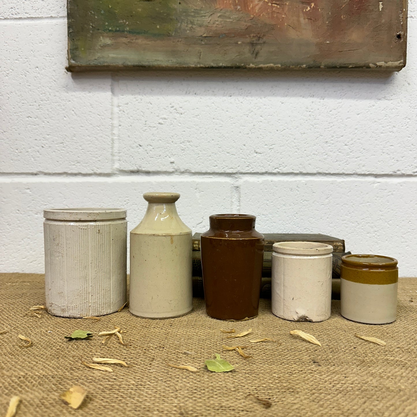 Five Stoneware Bottles
