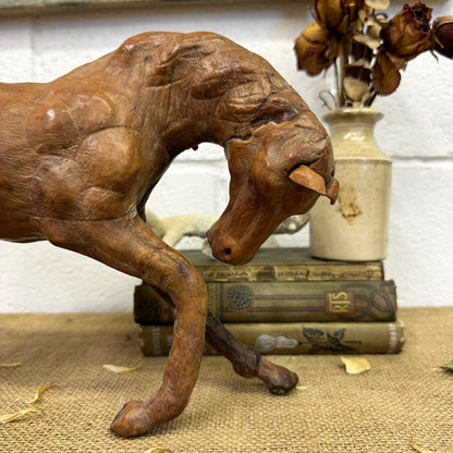 Mid Century Leather Horse Figure