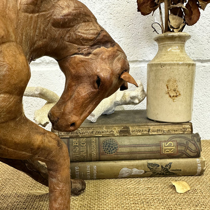Mid Century Leather Horse Figure