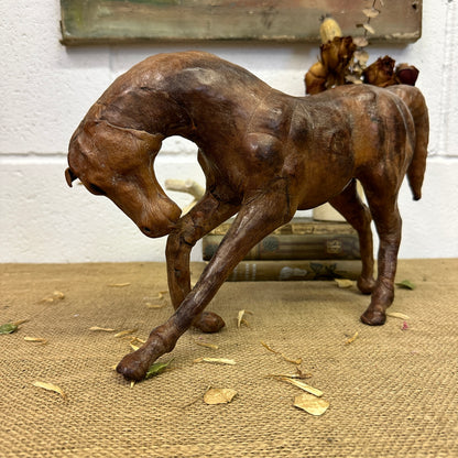 Mid Century Leather Horse Figure