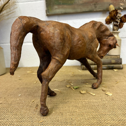 Mid Century Leather Horse Figure
