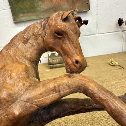 Mid Century Leather Horse Figure