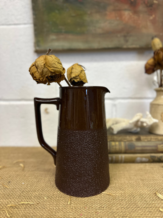 Glazed Brown Stoneware Jug