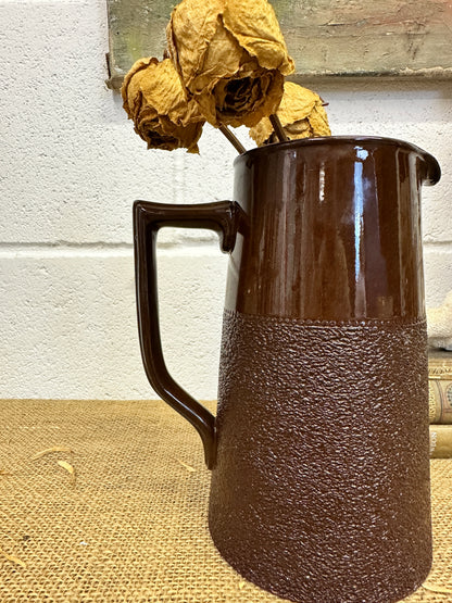 Glazed Brown Stoneware Jug
