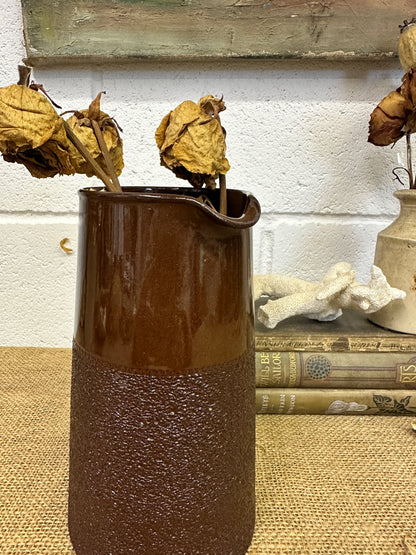 Glazed Brown Stoneware Jug