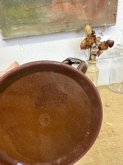 Glazed Brown Stoneware Jug