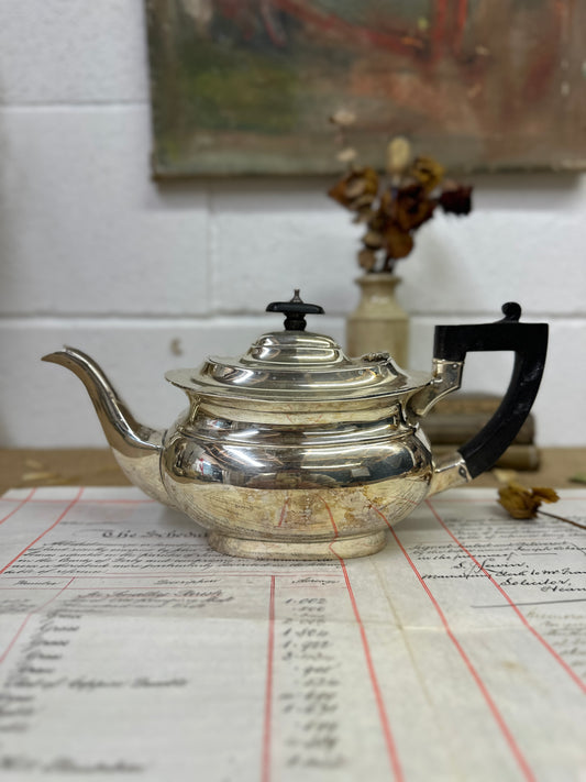 Edwardian Silver EPNS Teapot - The Blind Mole