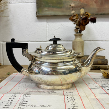 Edwardian Silver EPNS Teapot - The Blind Mole