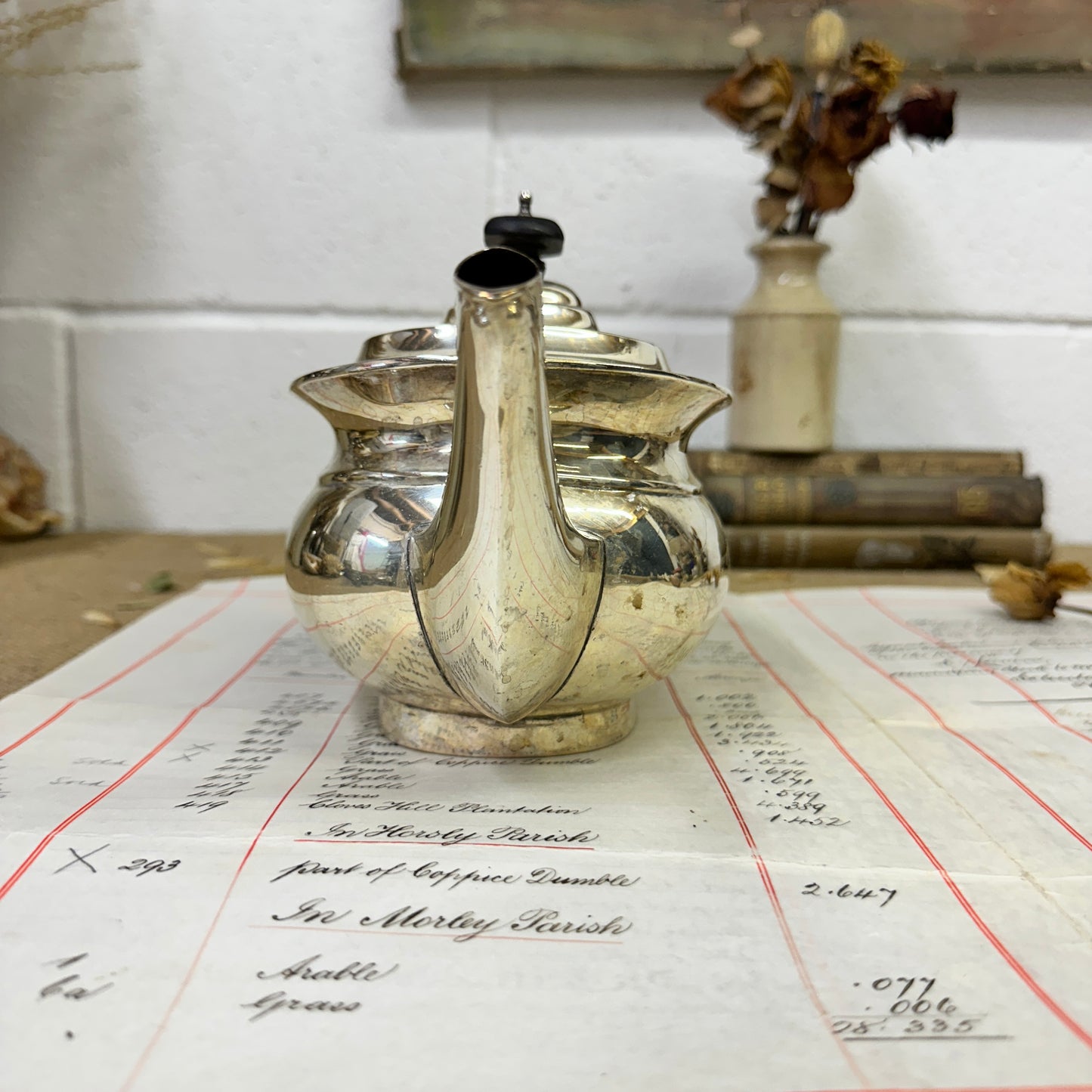 Edwardian Silver EPNS Teapot - The Blind Mole