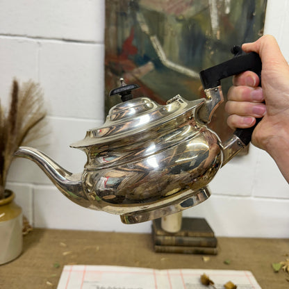 Edwardian Silver EPNS Teapot - The Blind Mole