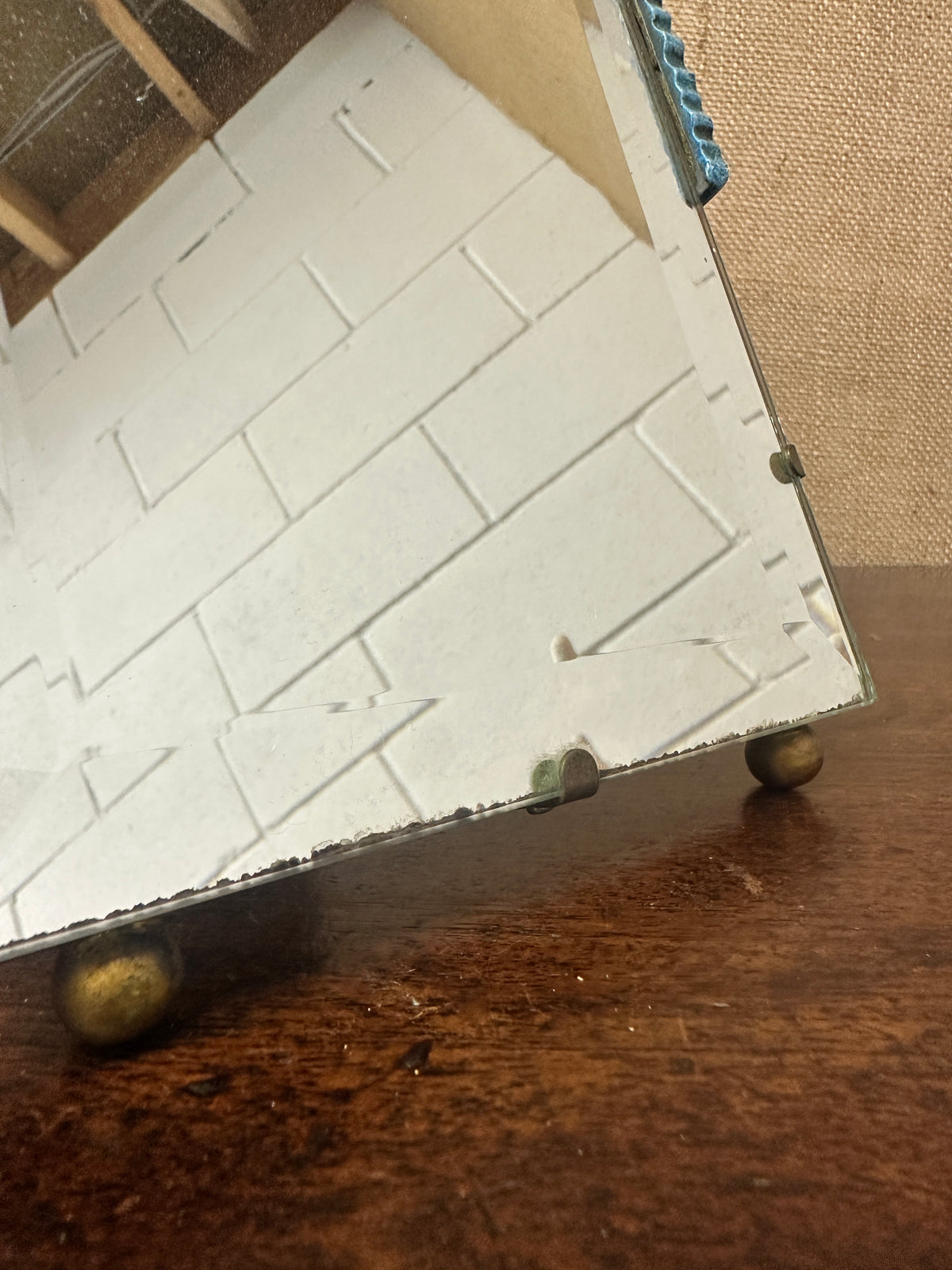 Plaster Gesso Barbola Dressing Table Mirror Square