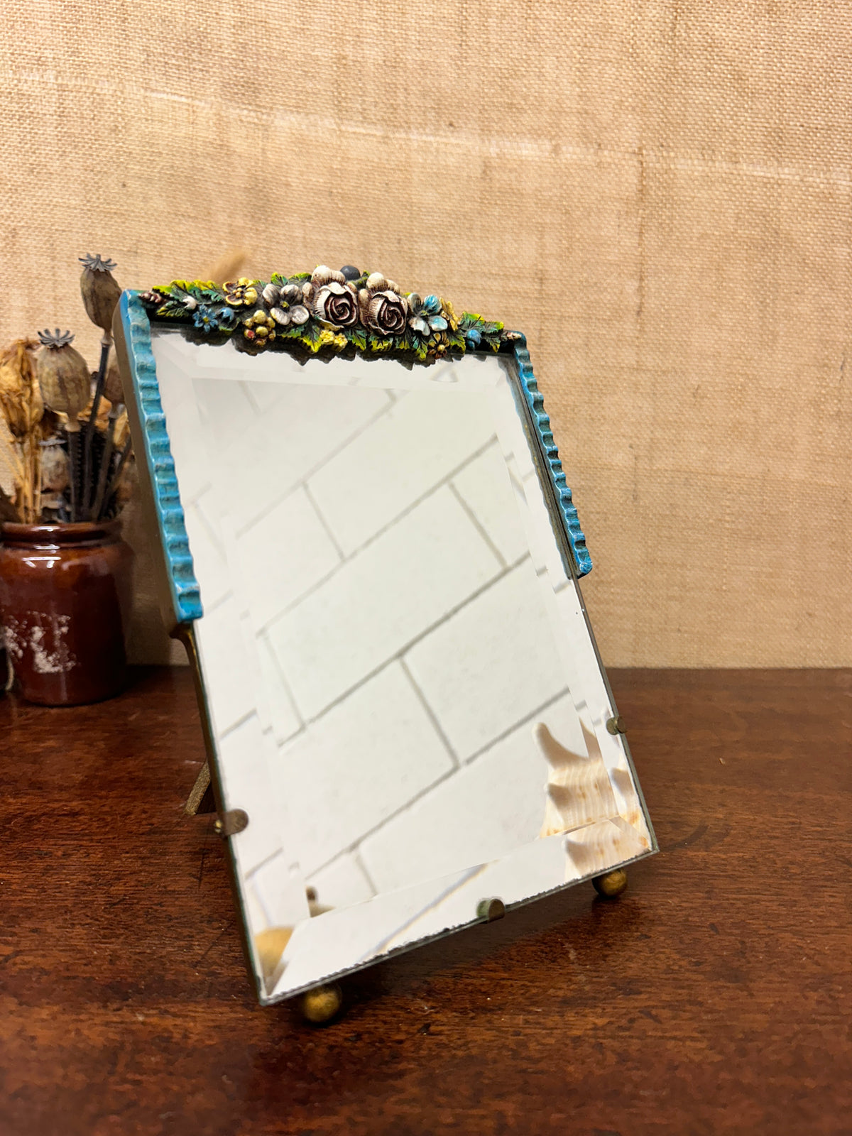 Plaster Gesso Barbola Dressing Table Mirror Square