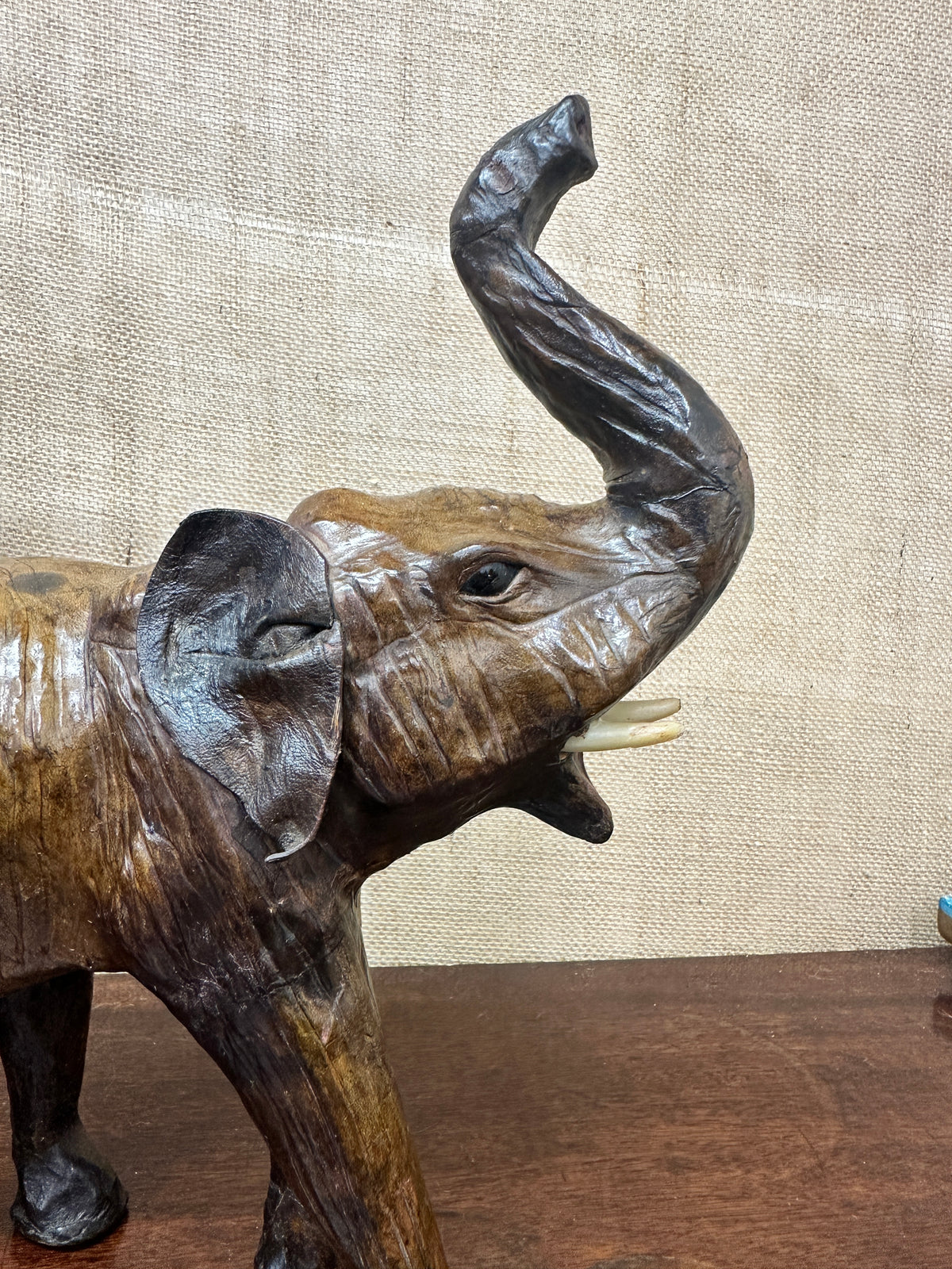 Mid Century Leather Elephant Figure