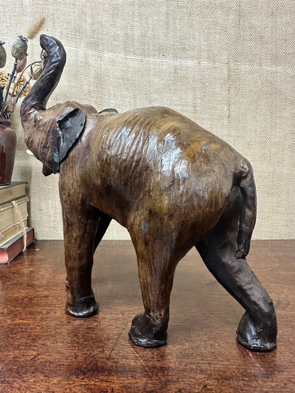 Mid Century Leather Elephant Figure