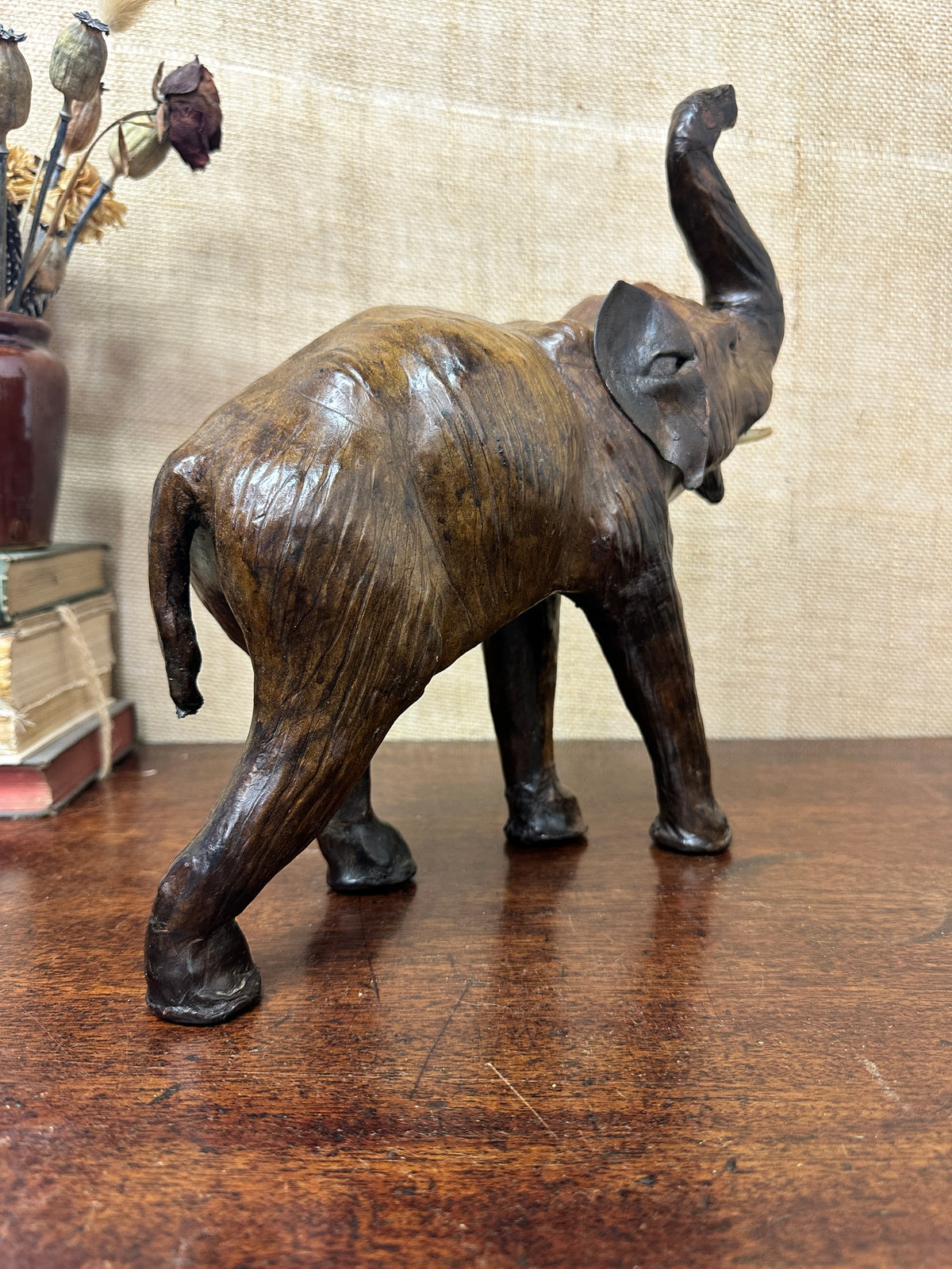 Mid Century Leather Elephant Figure