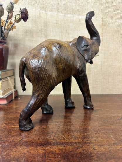 Mid Century Leather Elephant Figure