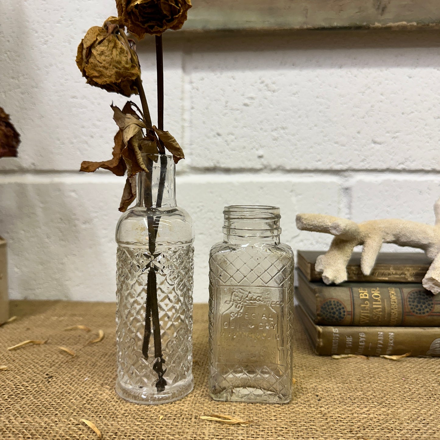 Antique Glass Poison Apothecary Bottles