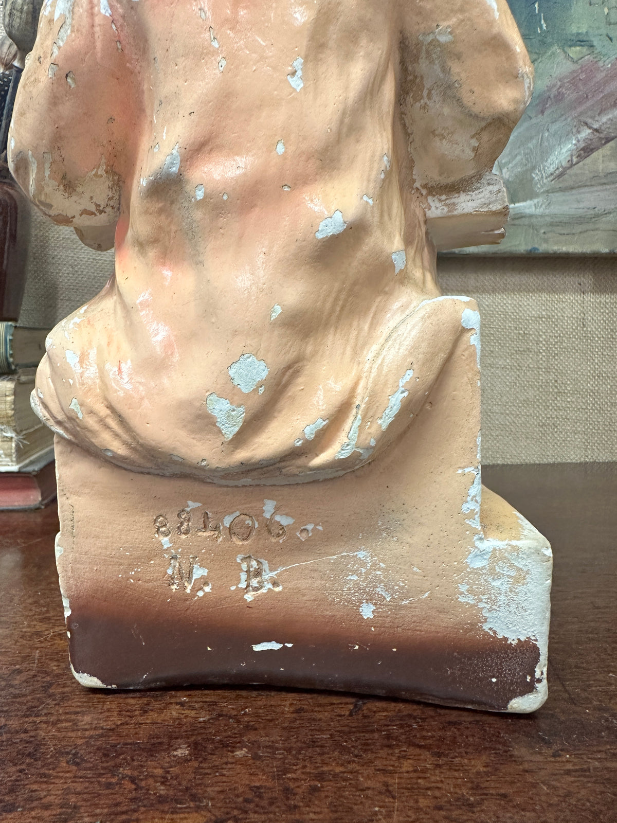 Chalkware Figure Reading Girl