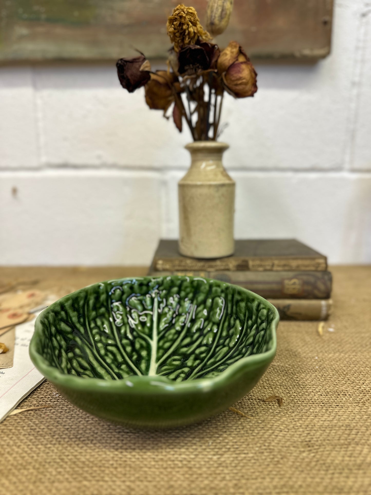 Vintage Portuguese Cabbage Ware Dish